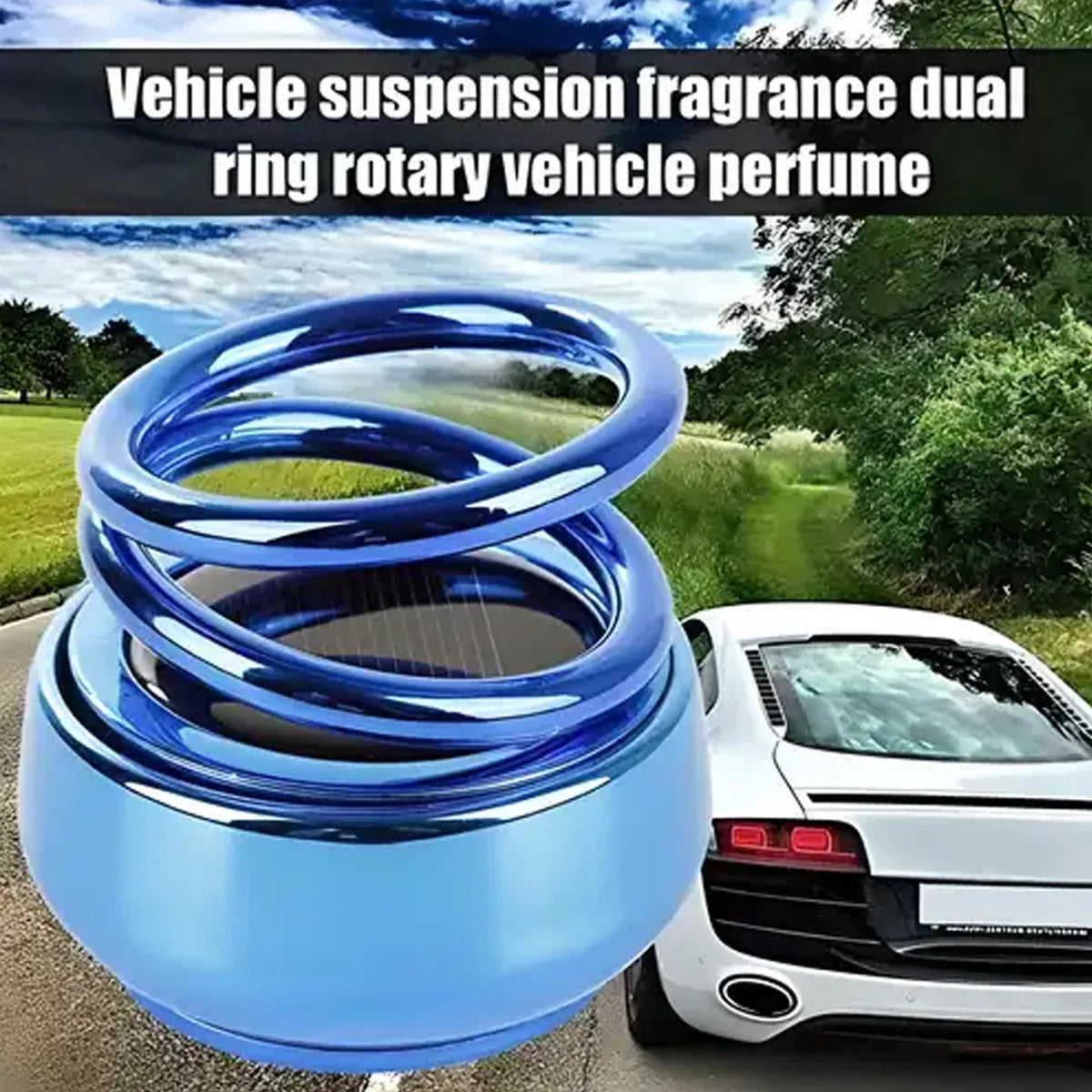 Solar Car Aroma Diffuser 360° Rotating Design, Air Freshener for Car, Home, Office