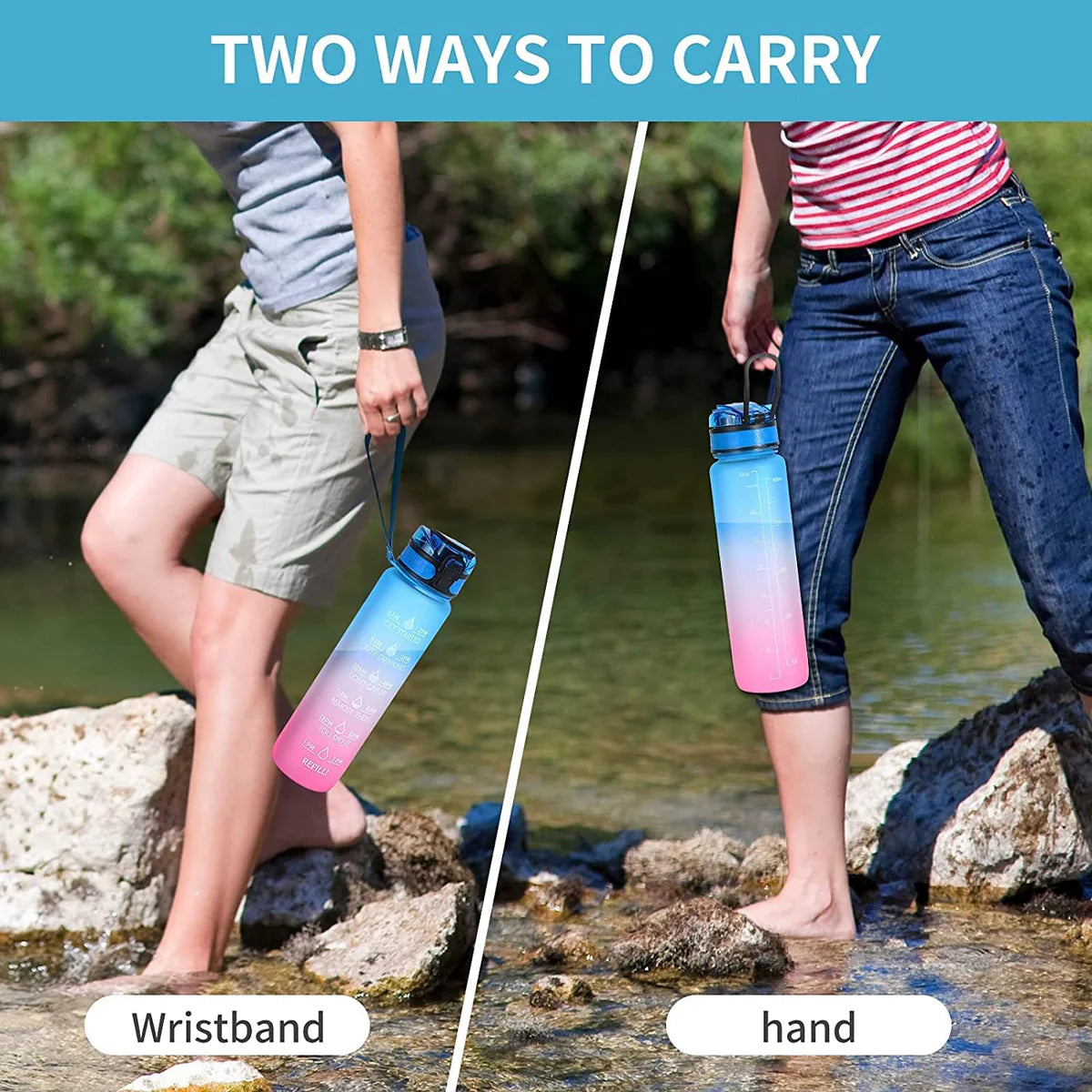 Motivational Time-Marked Water Bottle – BPA Free Tritan